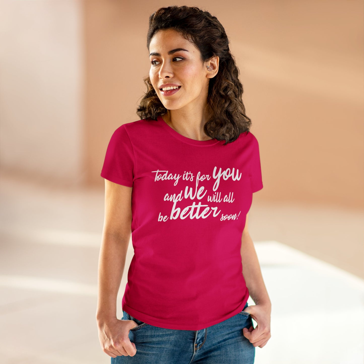 Think Be Feel For You Women's Midweight Cotton Tee - Think Be Feel