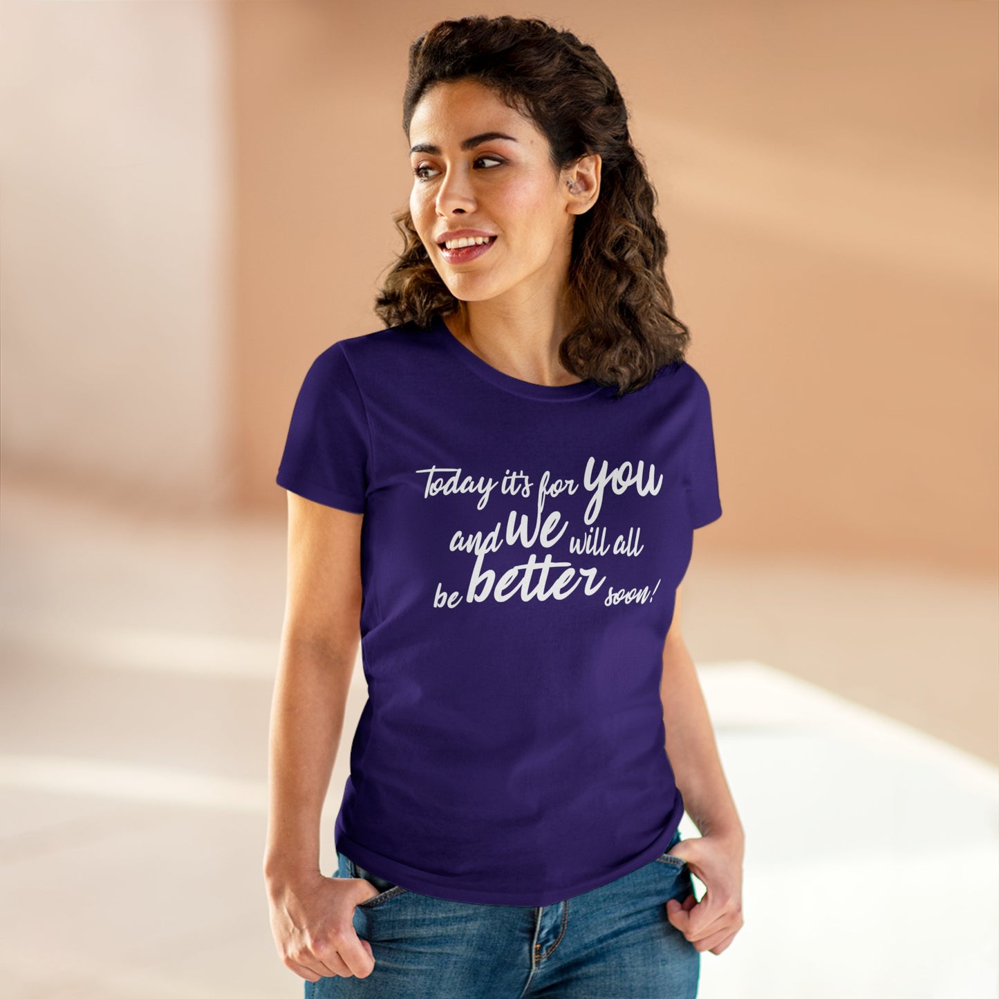 Think Be Feel For You Women's Midweight Cotton Tee