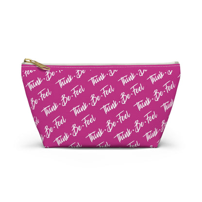 Think Be Feel Pink Travel Pouch w T-bottom - Think Be Feel