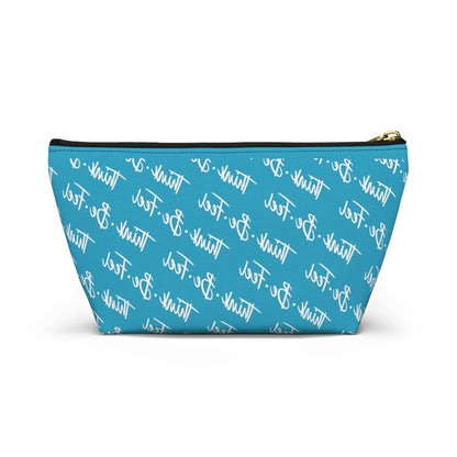 Think Be Feel Blue Travel Pouch w T-bottom