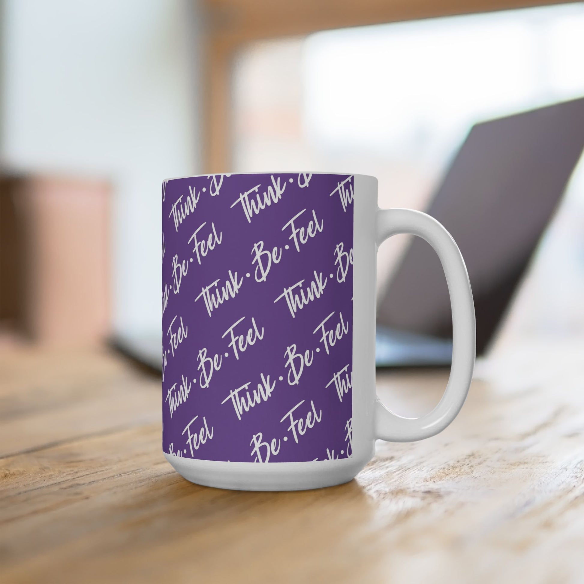 Think Be Feel Original Ligth Purple Ceramic Mug (15oz) - Think Be Feel