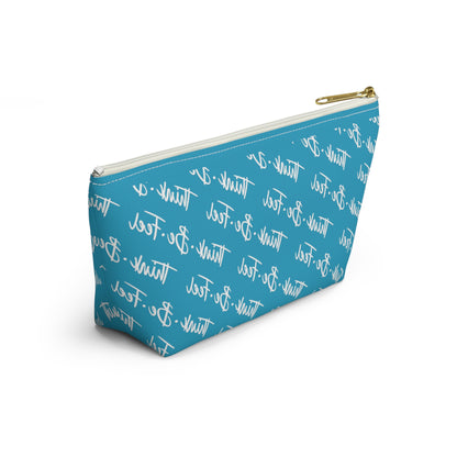 Think Be Feel Blue Travel Pouch w T-bottom