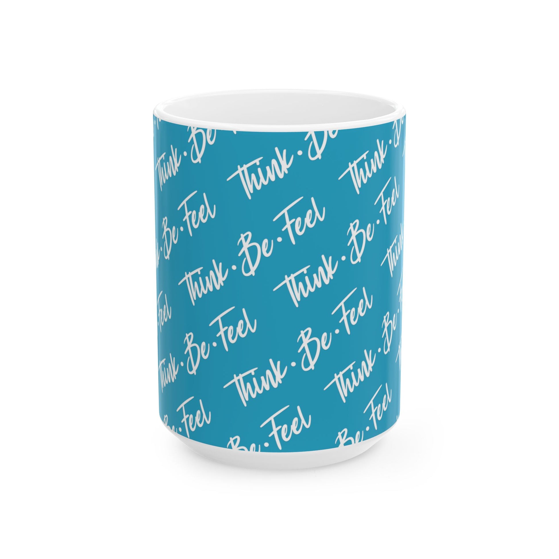 Think Be Feel Original Blue Ceramic Mug (15oz) - Think Be Feel