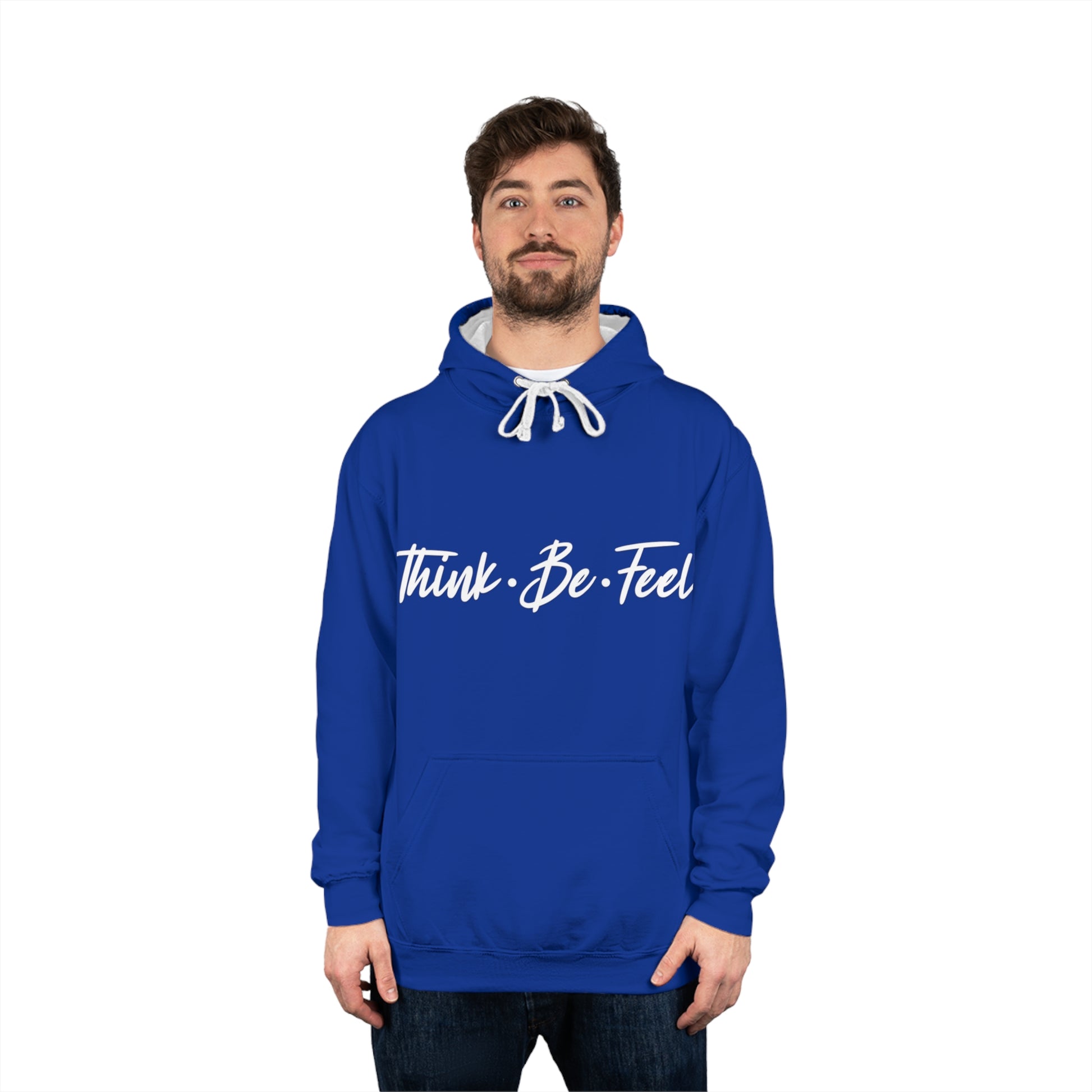 Unisex Varsity Hoodie - Think Be Feel