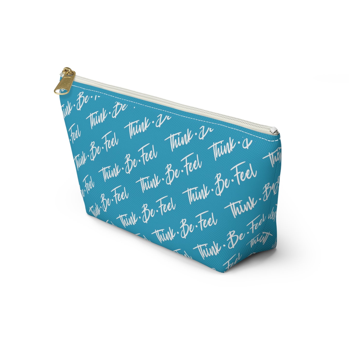 Think Be Feel Blue Travel Pouch w T-bottom