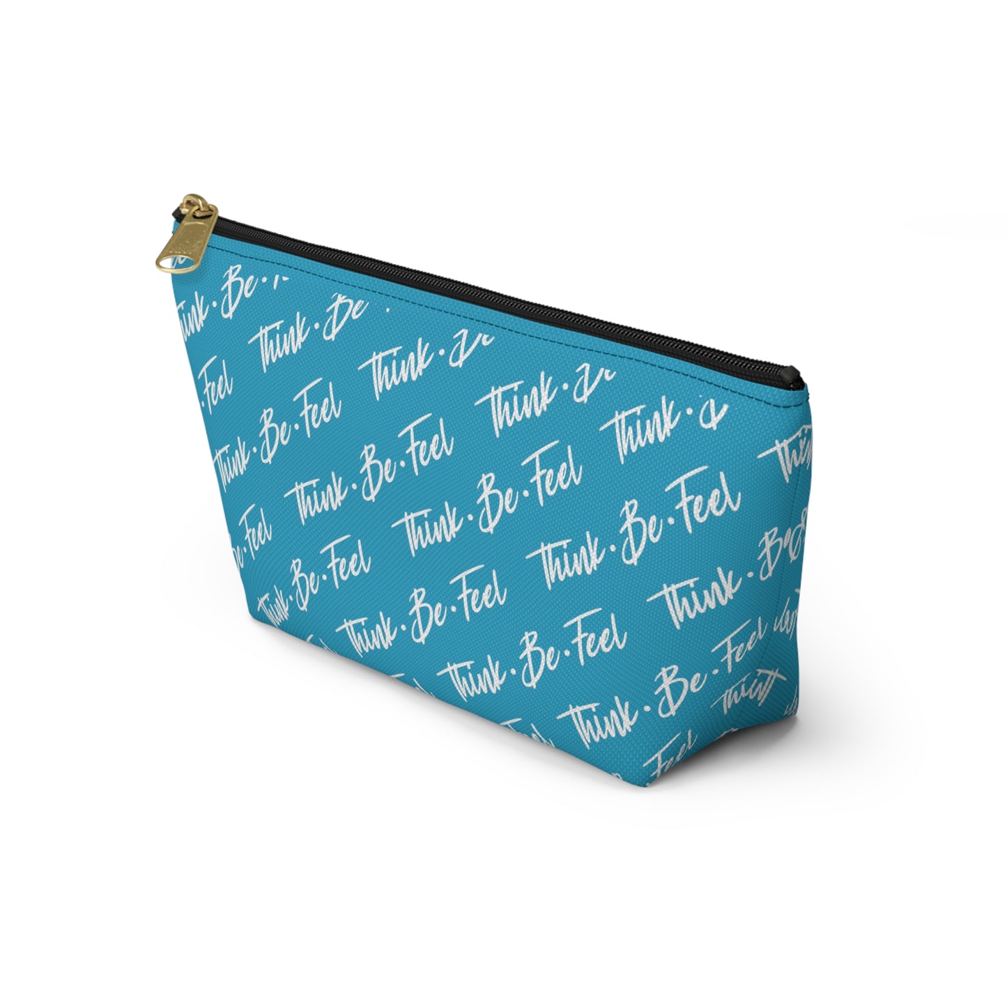 Think Be Feel Blue Travel Pouch w T-bottom